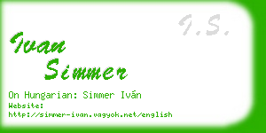 ivan simmer business card