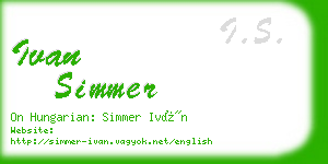 ivan simmer business card